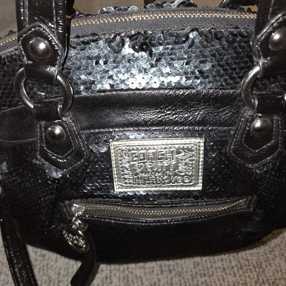 Coach Rare Sequin Poppy Satchel Shoulderbag - Picture 8 of 8
